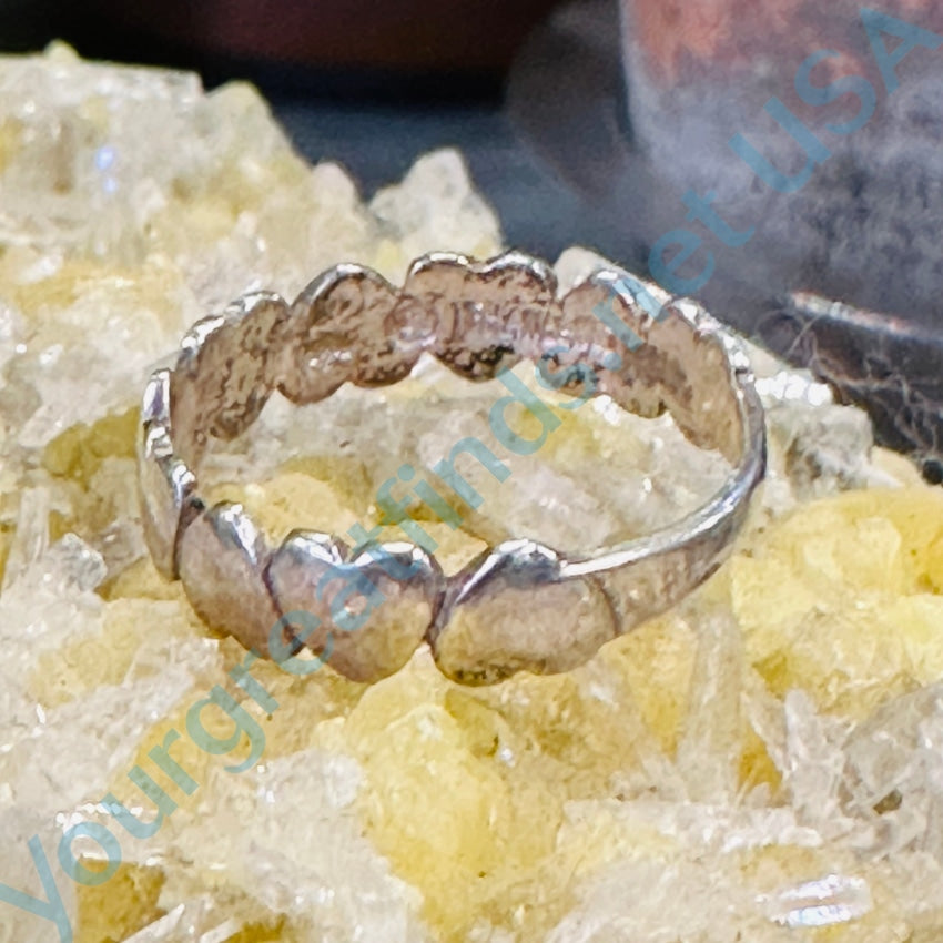 Sterling Silver Heart Band Ring Size 6