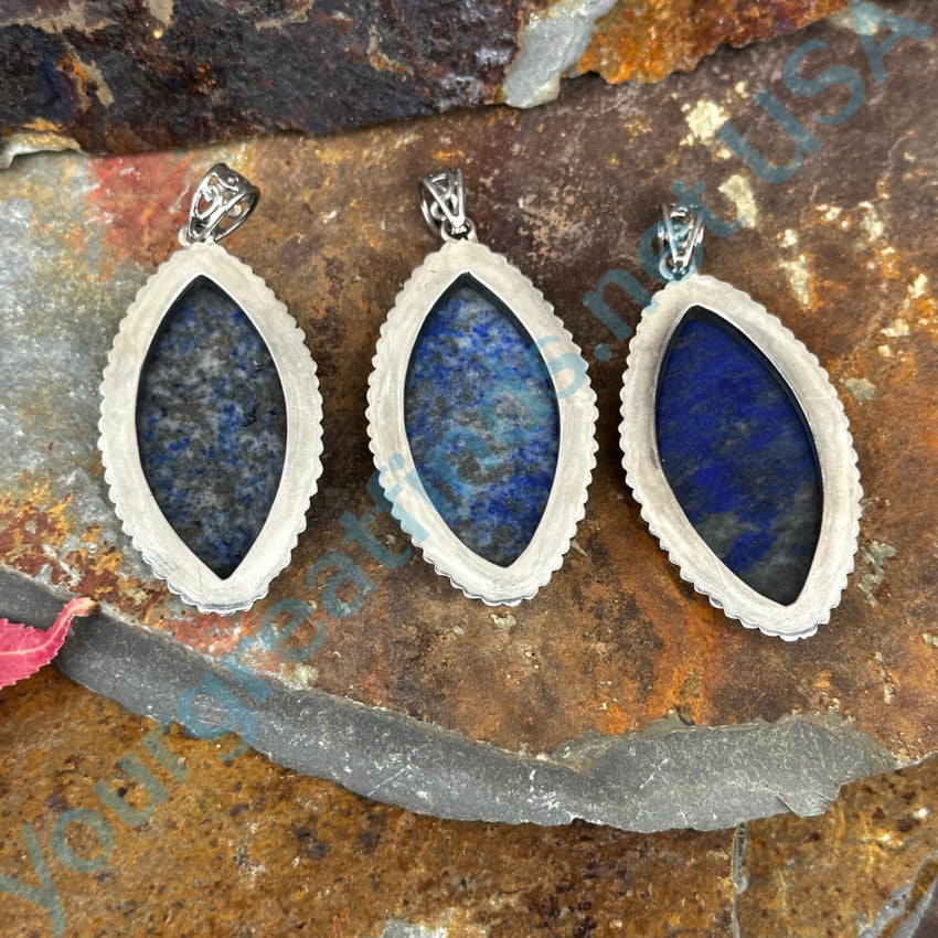 Sterling Silver Large Lapis Lazuli Pendant Pendant