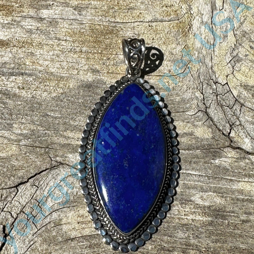 Sterling Silver Large Lapis Lazuli Pendant Pendant