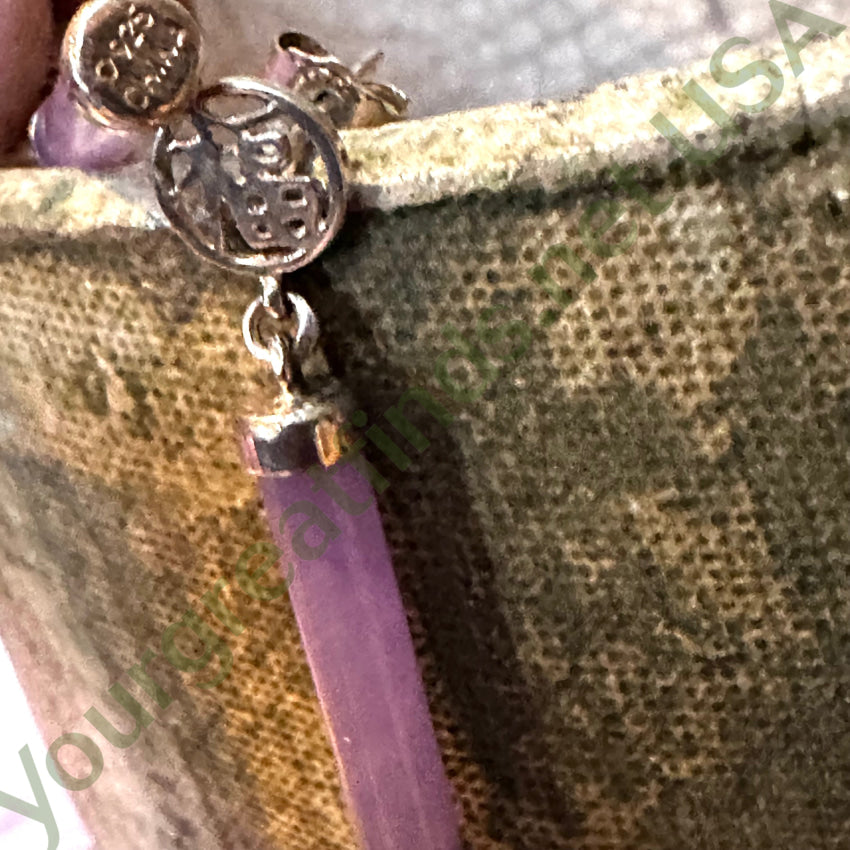 Sterling Silver Lavender Jade Pierced Post Earrings Earrings