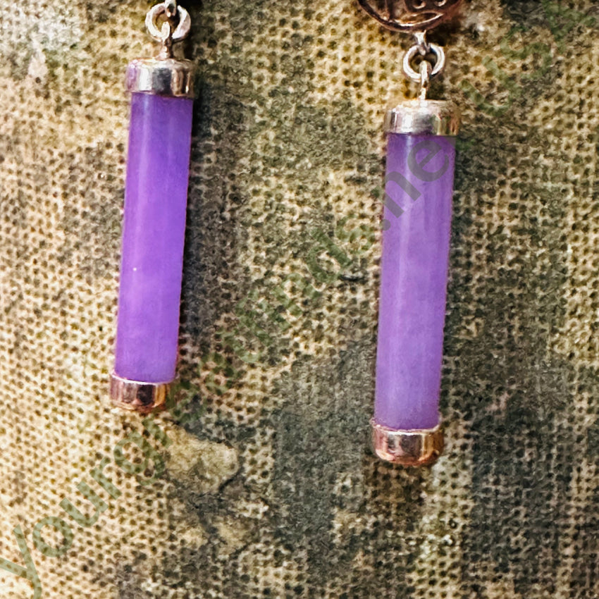 Sterling Silver Lavender Jade Pierced Post Earrings Earrings