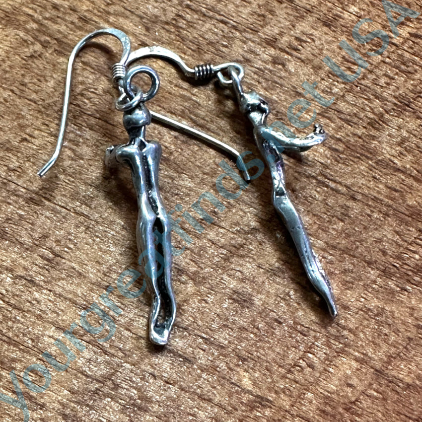 Sterling Silver Lost Wax Cast Figural Earrings Earrings