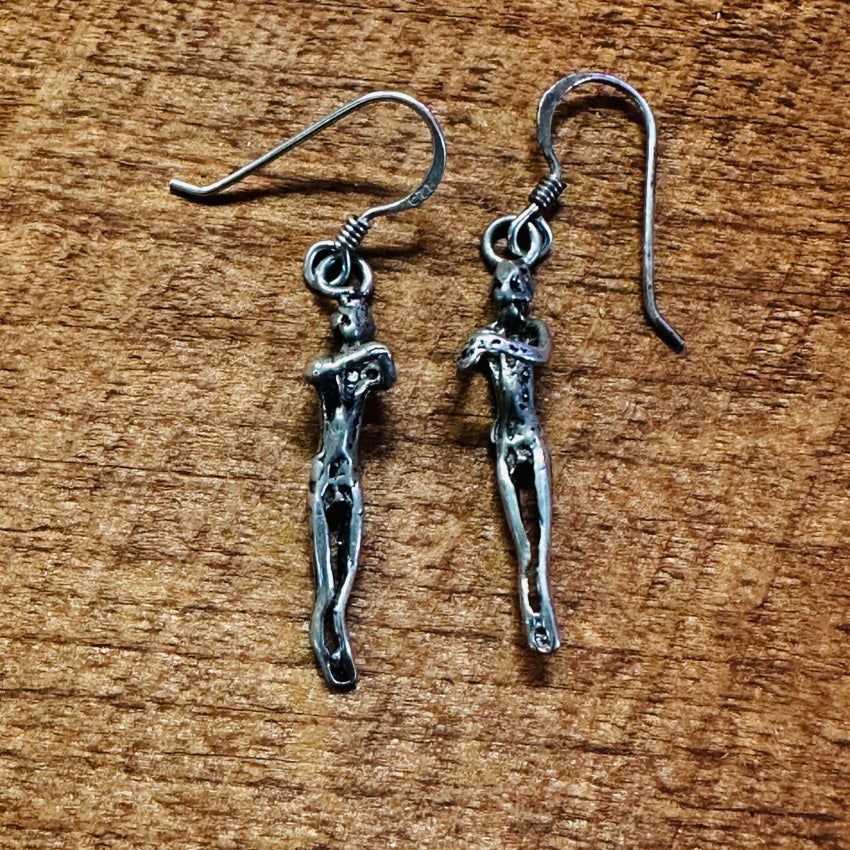 Sterling Silver Lost Wax Cast Figural Earrings Earrings