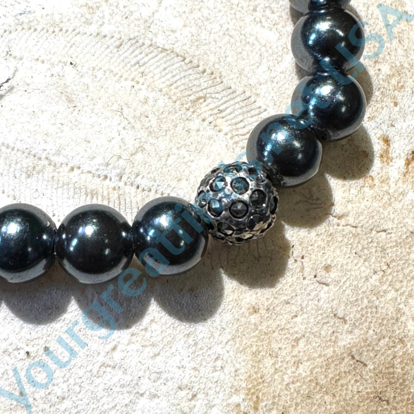 Vintage Sterling Gray Black Pearl Gemstone Silver Bead Beaded Bracelet 7.5” / Pearl Bracelet / hotsell Silver Jewelry / Pearl Beads / Gifts for her