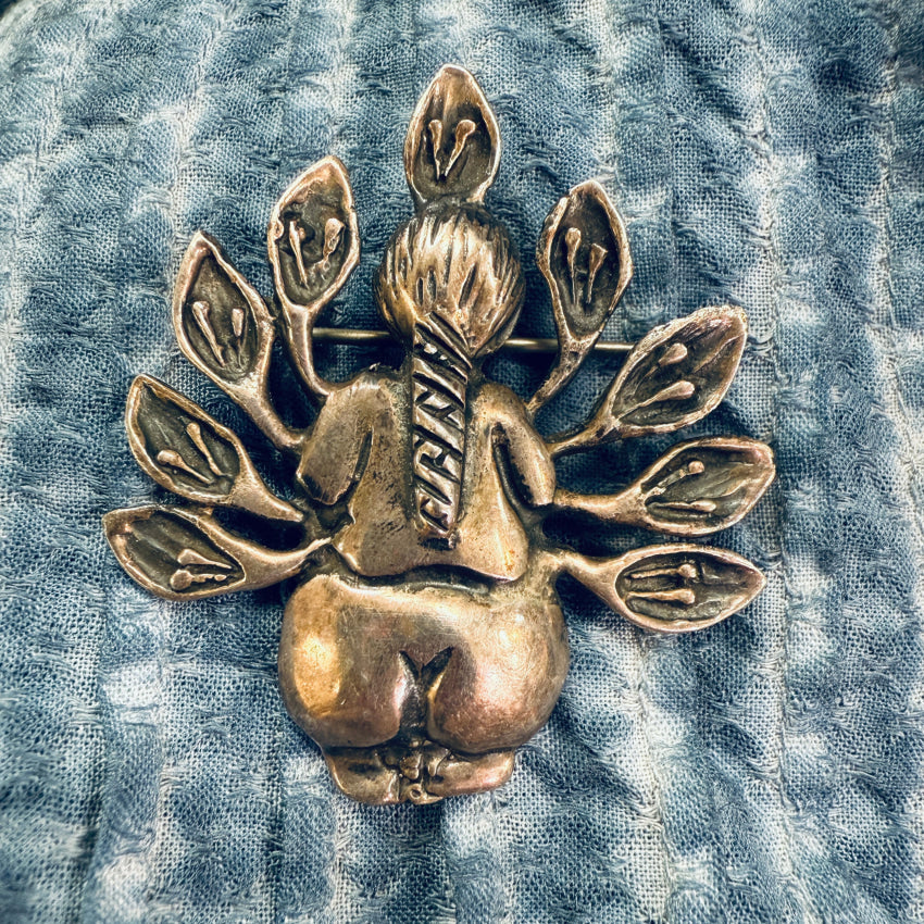 Sterling Silver Mexican Big Bottom Woman Pin pin