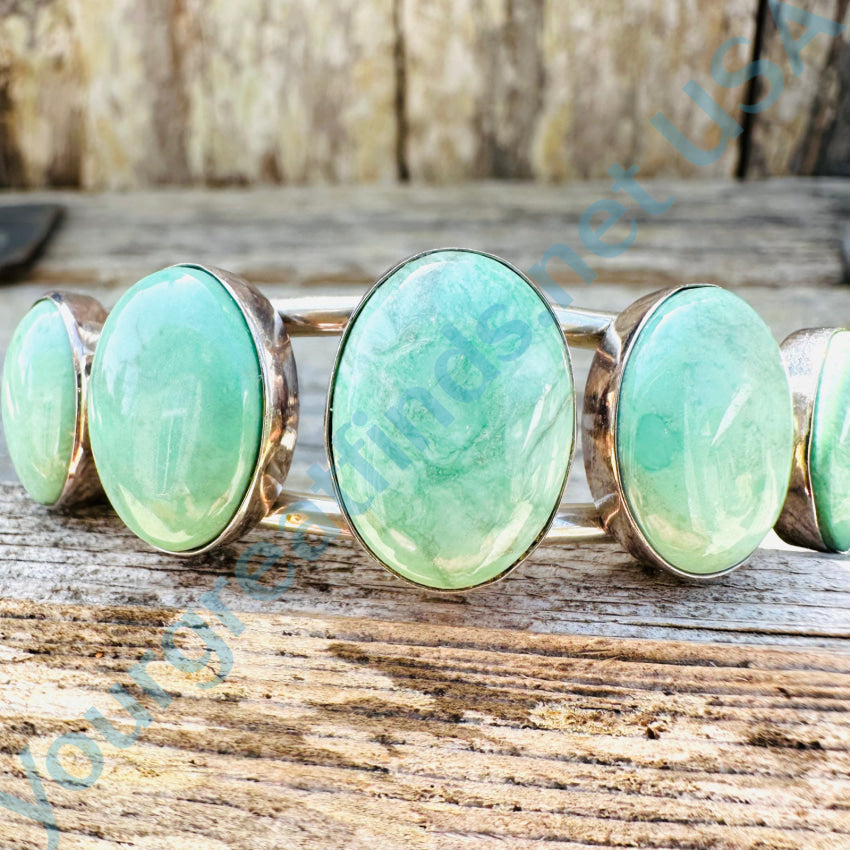 Sterling Silver Mint Green Turquoise Row Bracelet Jay King Bracelet