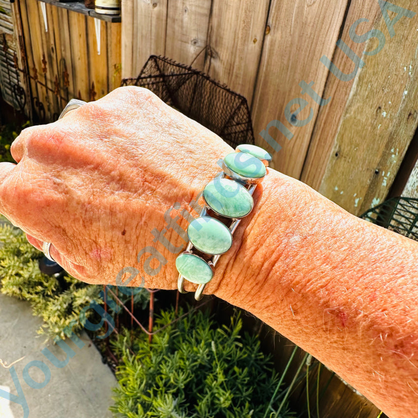 Sterling Silver Mint Green Turquoise Row Bracelet Jay King Bracelet