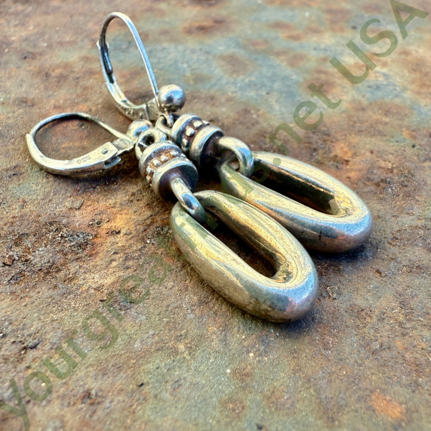 Sterling Silver Modified Hoop Earrings earrings