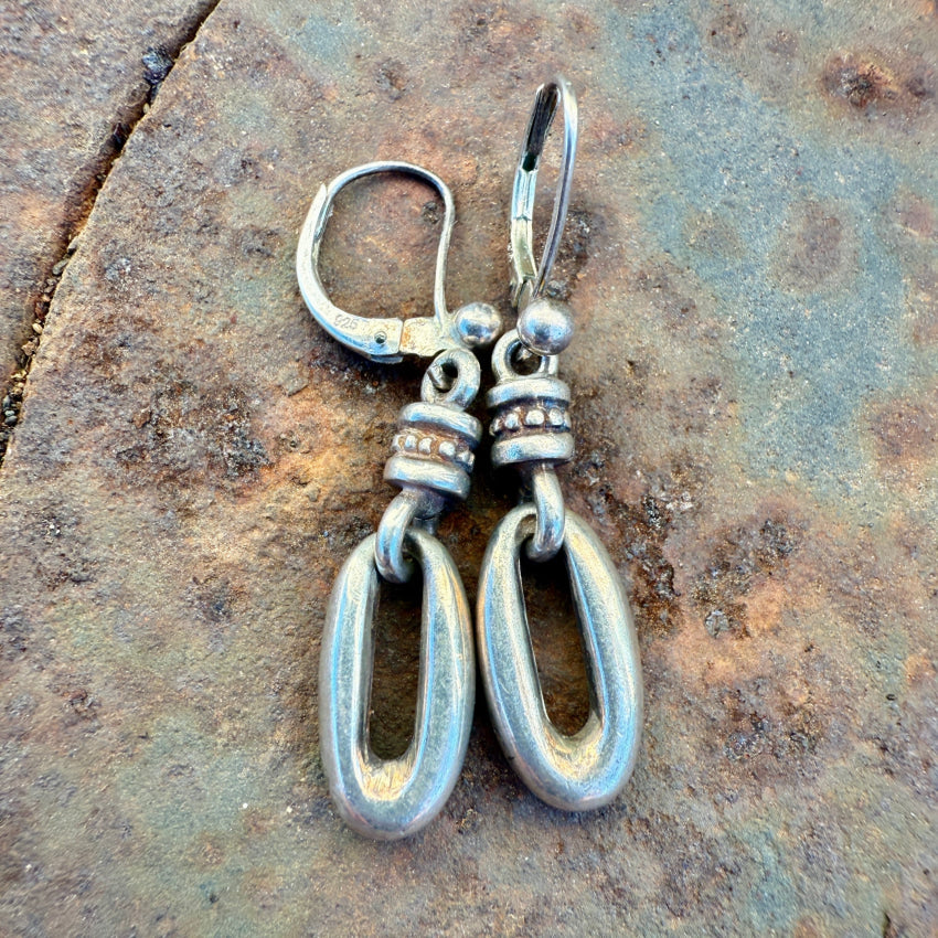 Sterling Silver Modified Hoop Earrings earrings