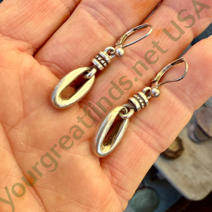 Sterling Silver Modified Hoop Earrings earrings
