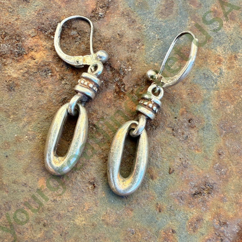 Sterling Silver Modified Hoop Earrings earrings