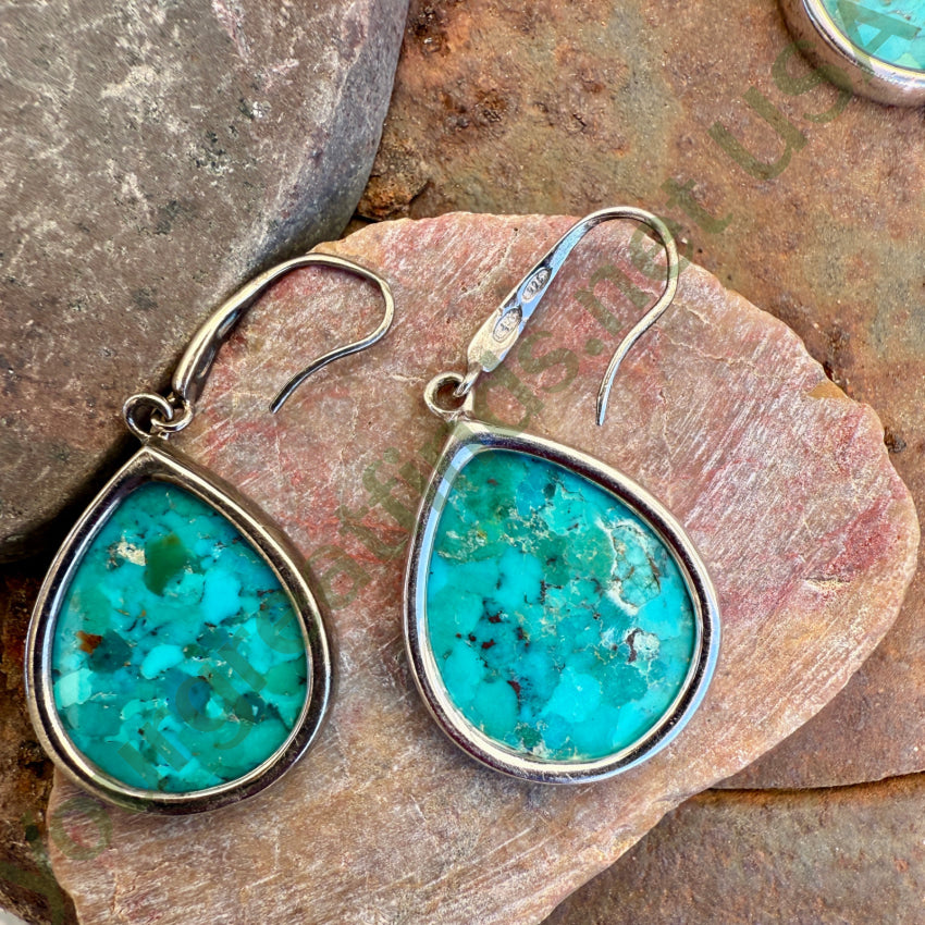 Sterling Silver Mojave Blue Turquoise Pierced Earrings earrings