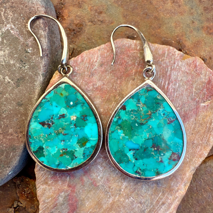 Sterling Silver Mojave Blue Turquoise Pierced Earrings earrings