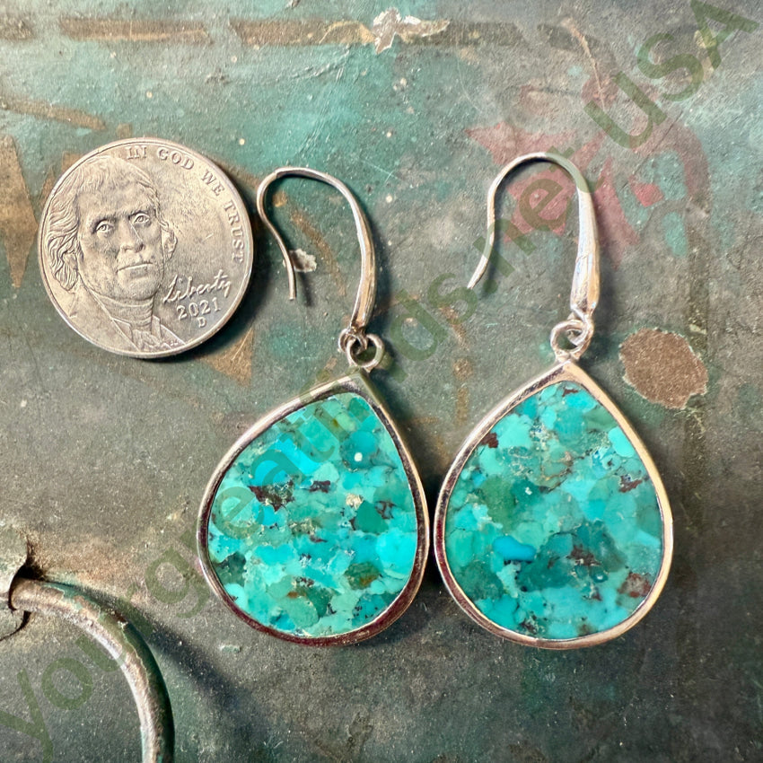 Sterling Silver Mojave Blue Turquoise Pierced Earrings earrings