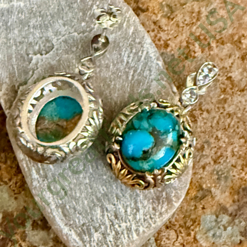 Sterling Silver & Mojave Blue Turquoise Pierced Post Earrings earrings