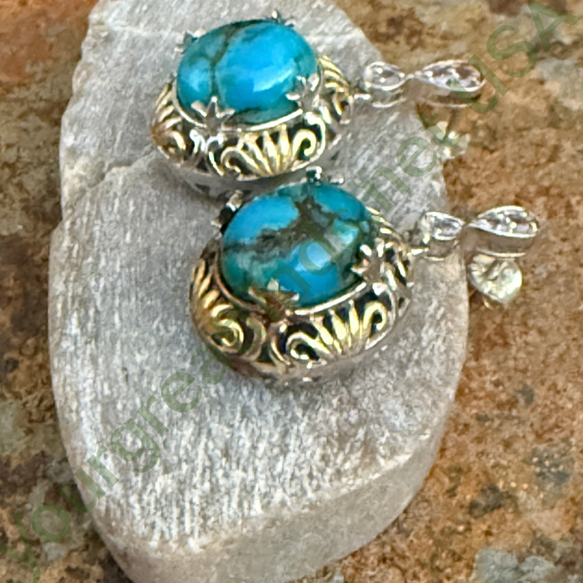 Sterling Silver & Mojave Blue Turquoise Pierced Post Earrings earrings