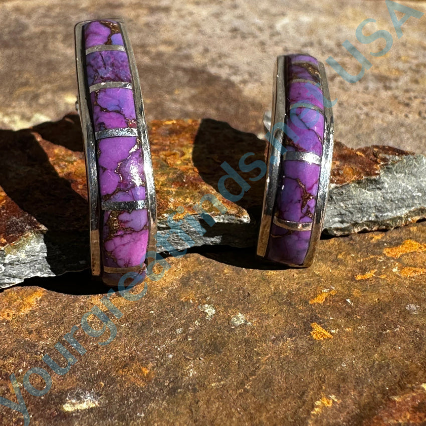 Sterling Silver & Mojave Purple Pierced Post Earrings Earrings