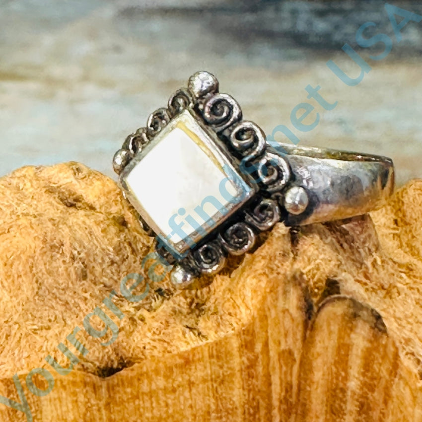 Sterling Silver Mother-Of-Pearl Ring Size 8