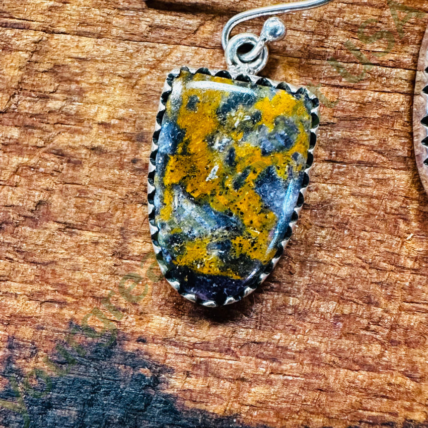 Sterling Silver Mustard Agate Or Jasper Pierced Earrings Earrings