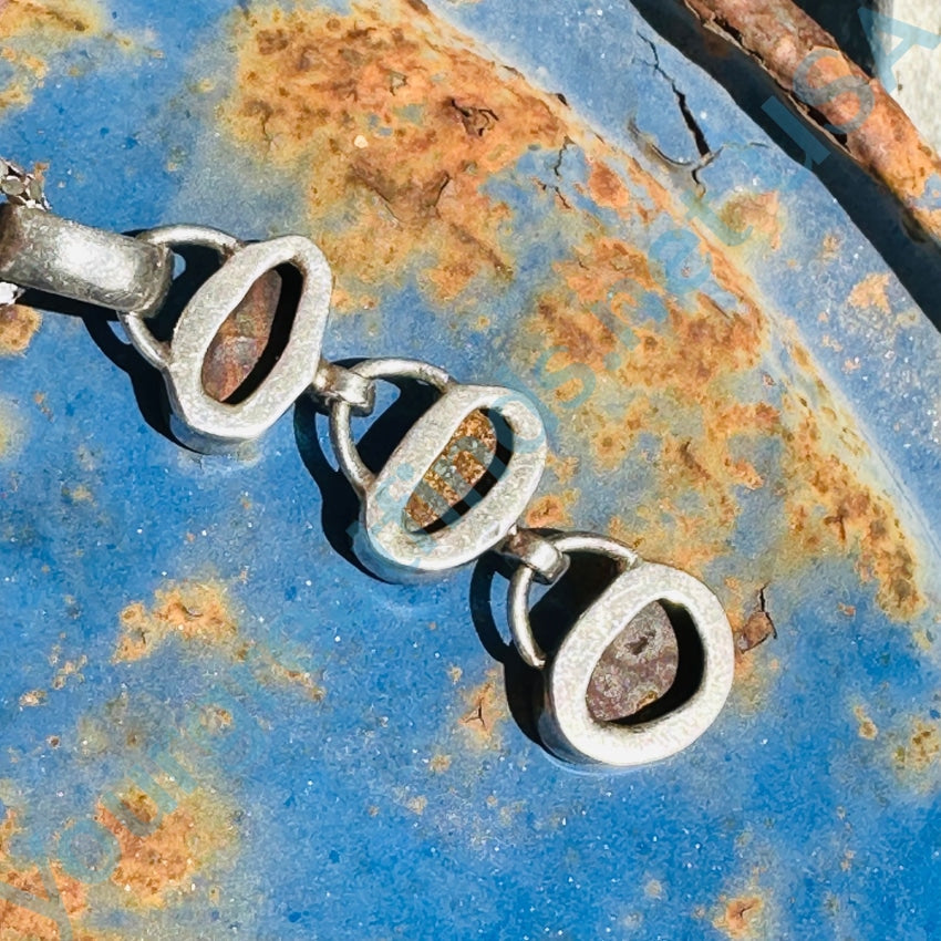 Sterling Silver Natural Boulder Opal Stoplight Necklace