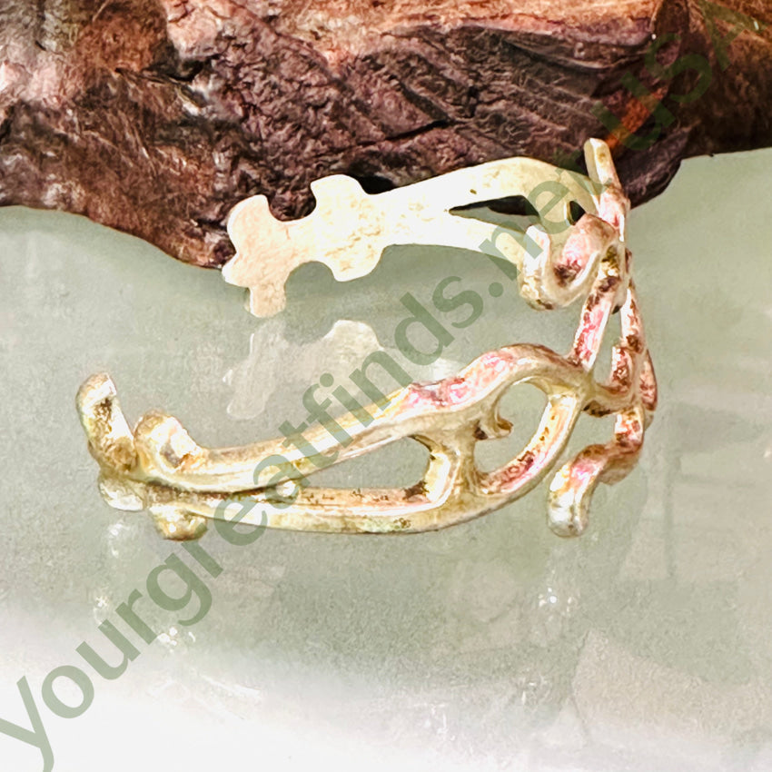 Sterling Silver Navajo Sand Cast Cuff Bracelet Fl Begay Bracelet