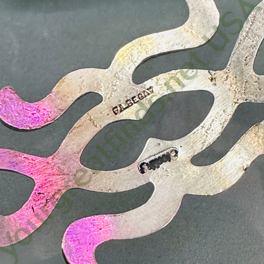 Sterling Silver Navajo Sand Cast Cuff Bracelet Fl Begay Bracelet