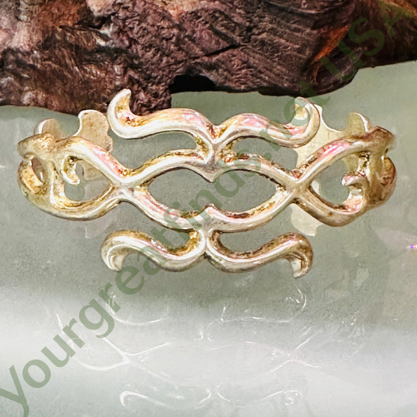Sterling Silver Navajo Sand Cast Cuff Bracelet Fl Begay Bracelet