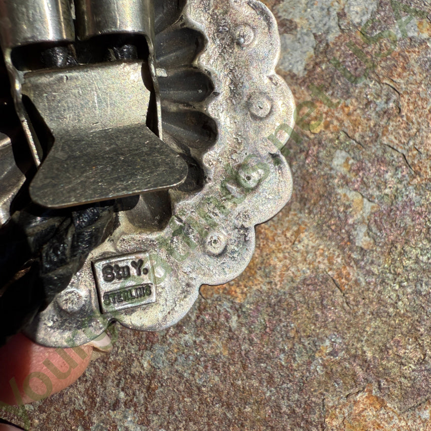 Sterling Silver Navajo Turquoise Concho Bolo Tie bolo tie