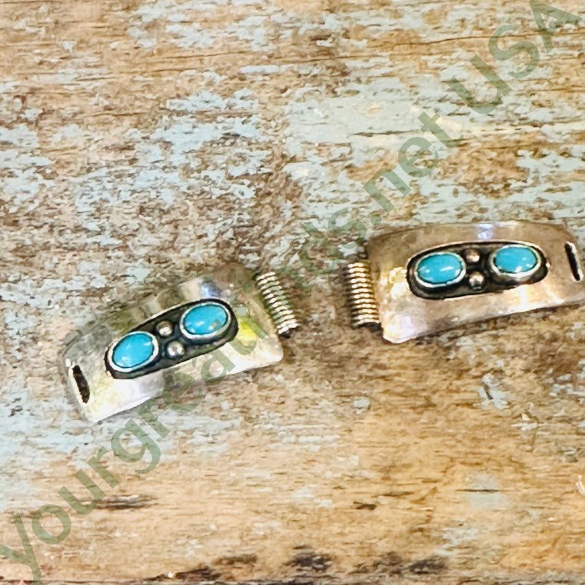 Sterling Silver Navajo Watch Band Plates Turquoise