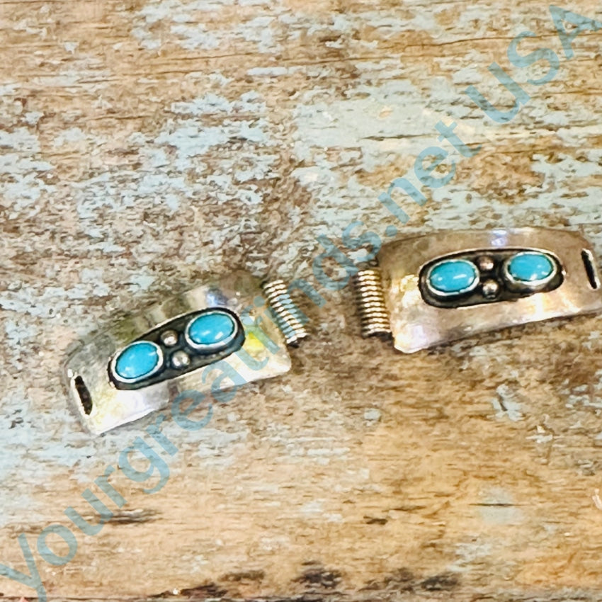 Sterling Silver Navajo Watch Band Plates Turquoise