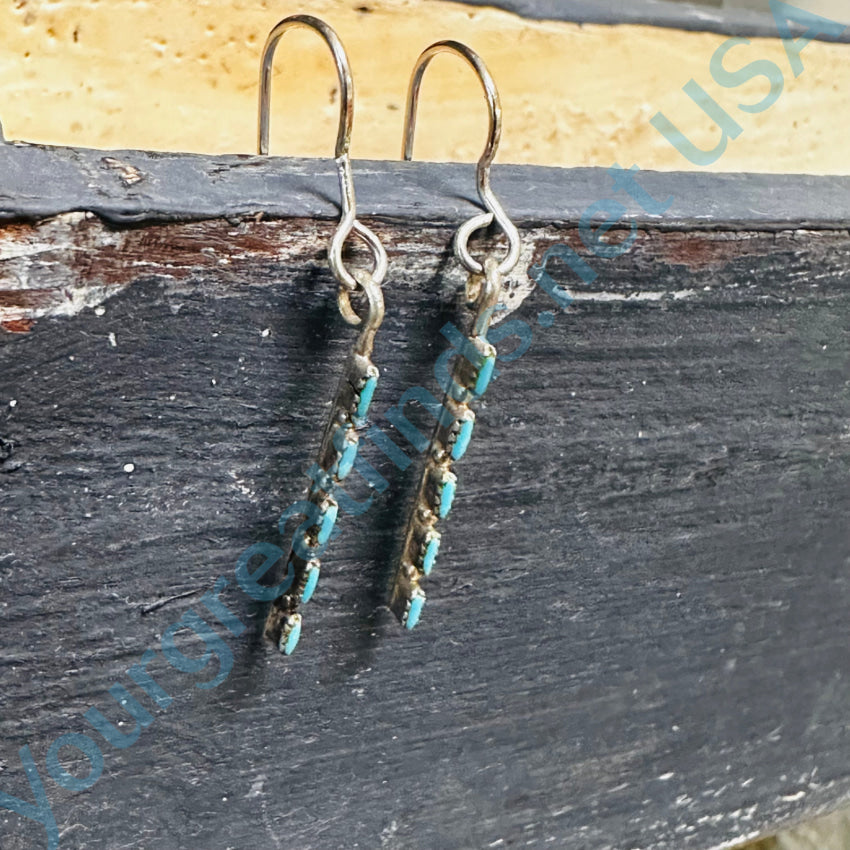 Sterling Silver Needlepoint Turquoise Stick Pierced Earrings Earrings