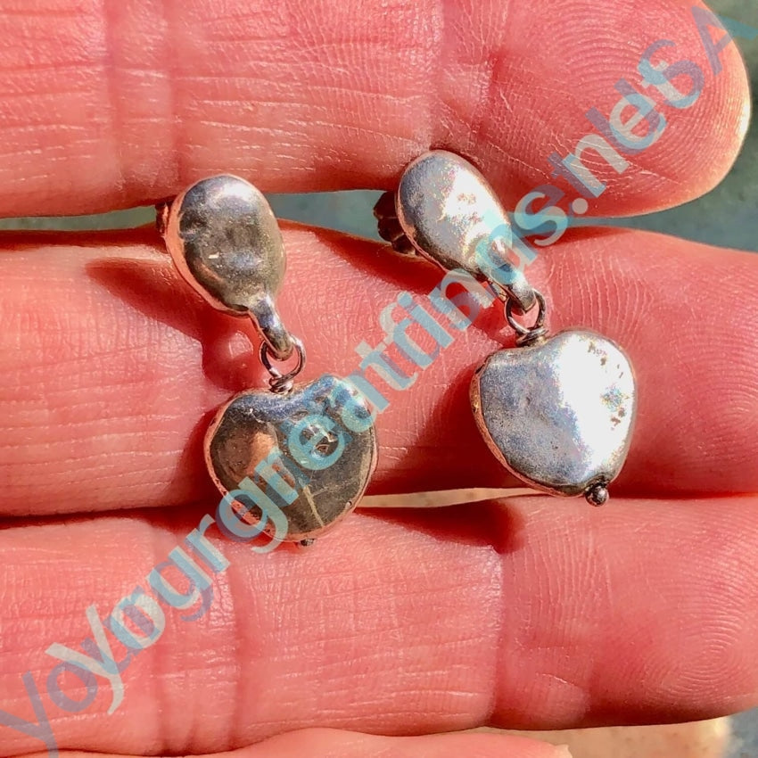 Sterling Silver Nugget Heart Pierced Earrings Yourgreatfinds