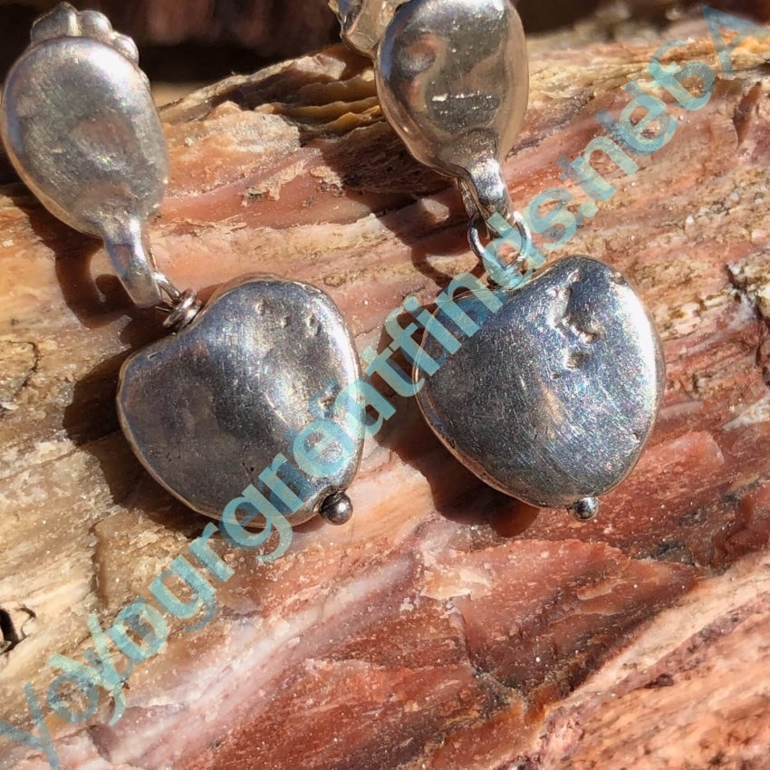 Sterling Silver Nugget Heart Pierced Earrings Yourgreatfinds