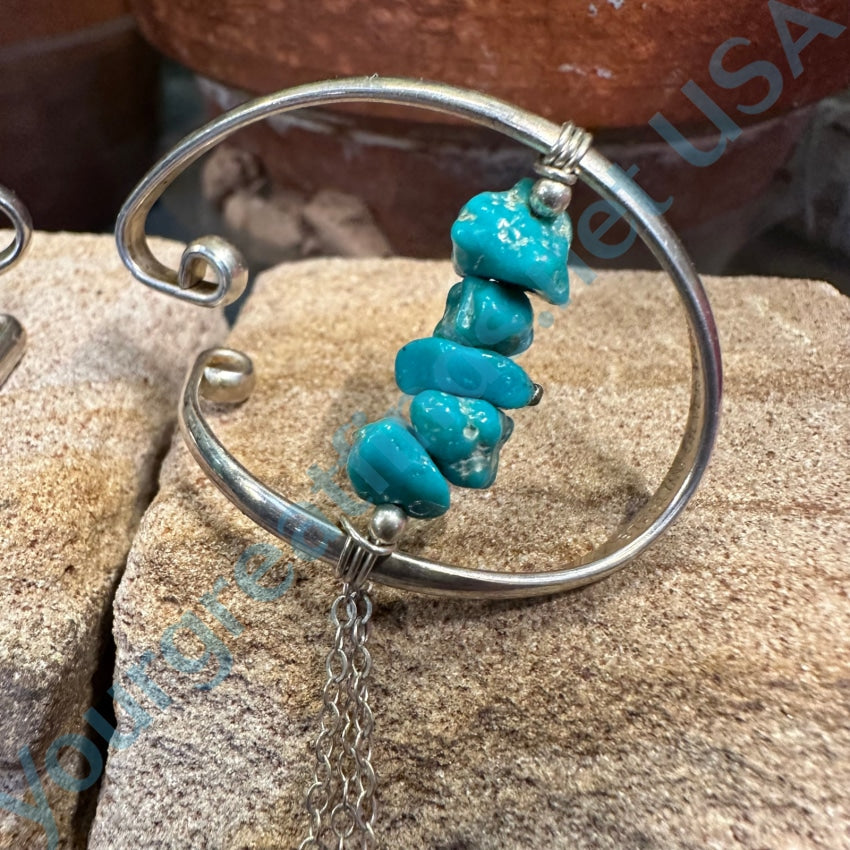 Sterling Silver & Nugget Turquoise Ear Cuffs