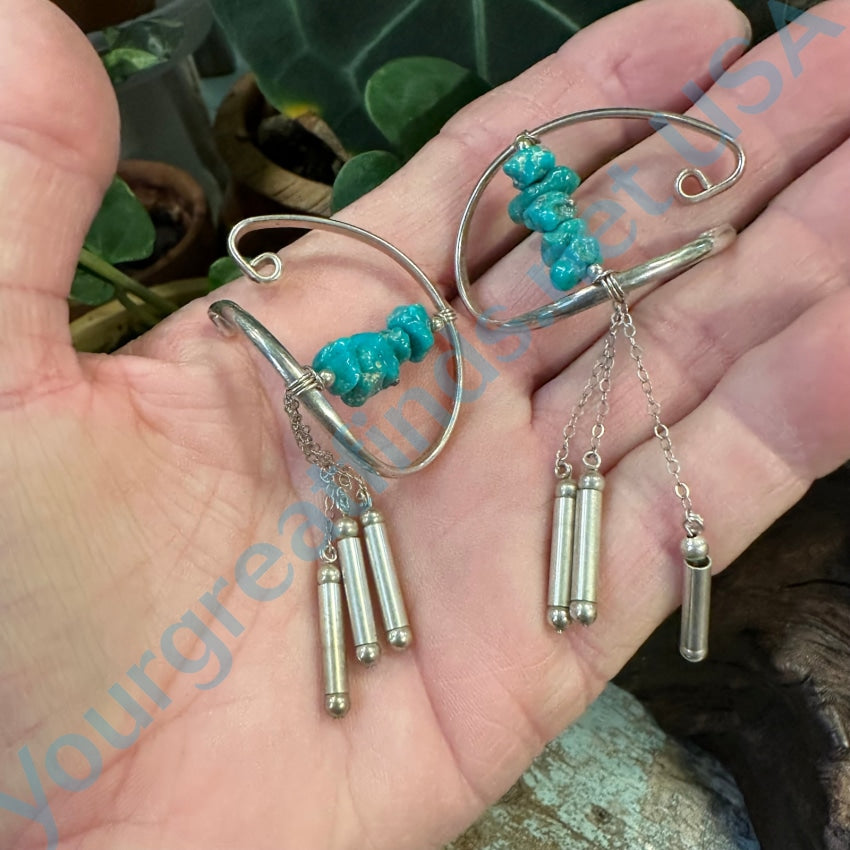 Sterling Silver &amp; Nugget Turquoise Ear Cuffs