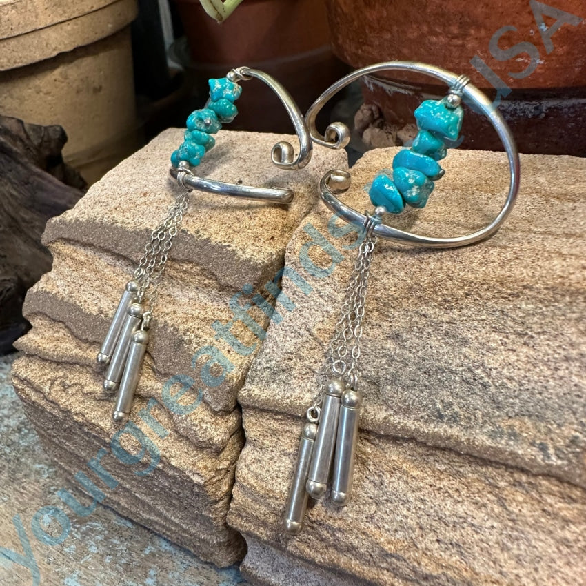 Sterling Silver & Nugget Turquoise Ear Cuffs