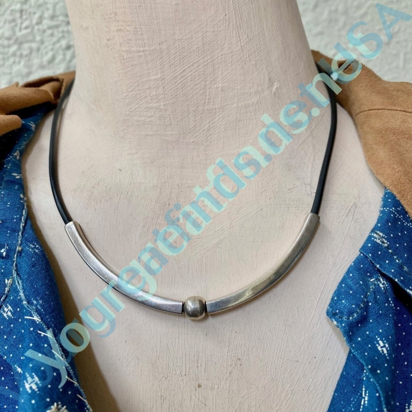 Sterling Silver on Rubber Cable Unisex Necklace Yourgreatfinds