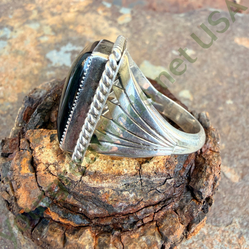 Sterling Silver & Onyx Ring Jay King Mine Finds Size 10 1/8 ring