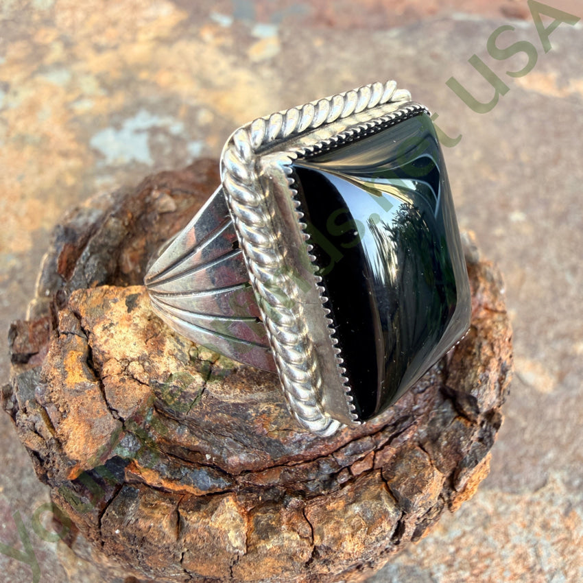 Sterling Silver & Onyx Ring Jay King Mine Finds Size 10 1/8 ring