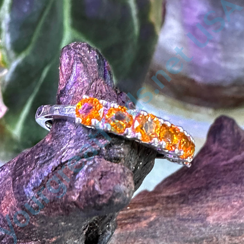 Sterling Silver & Orange Stone Ring Size 5.25 Bracelet