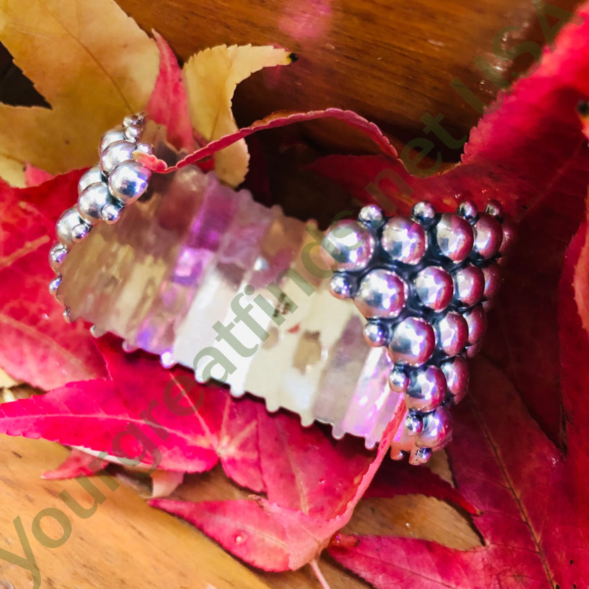 Sterling Silver Orb Cuff Bracelet Mexico Bracelet