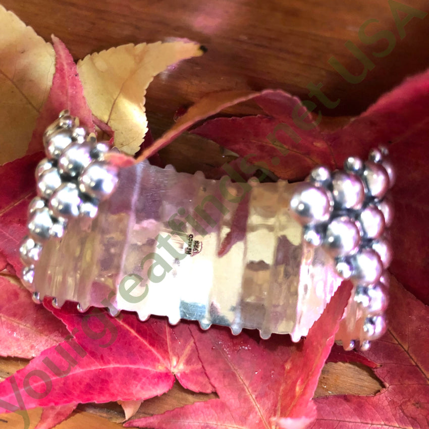 Sterling Silver Orb Cuff Bracelet Mexico Bracelet