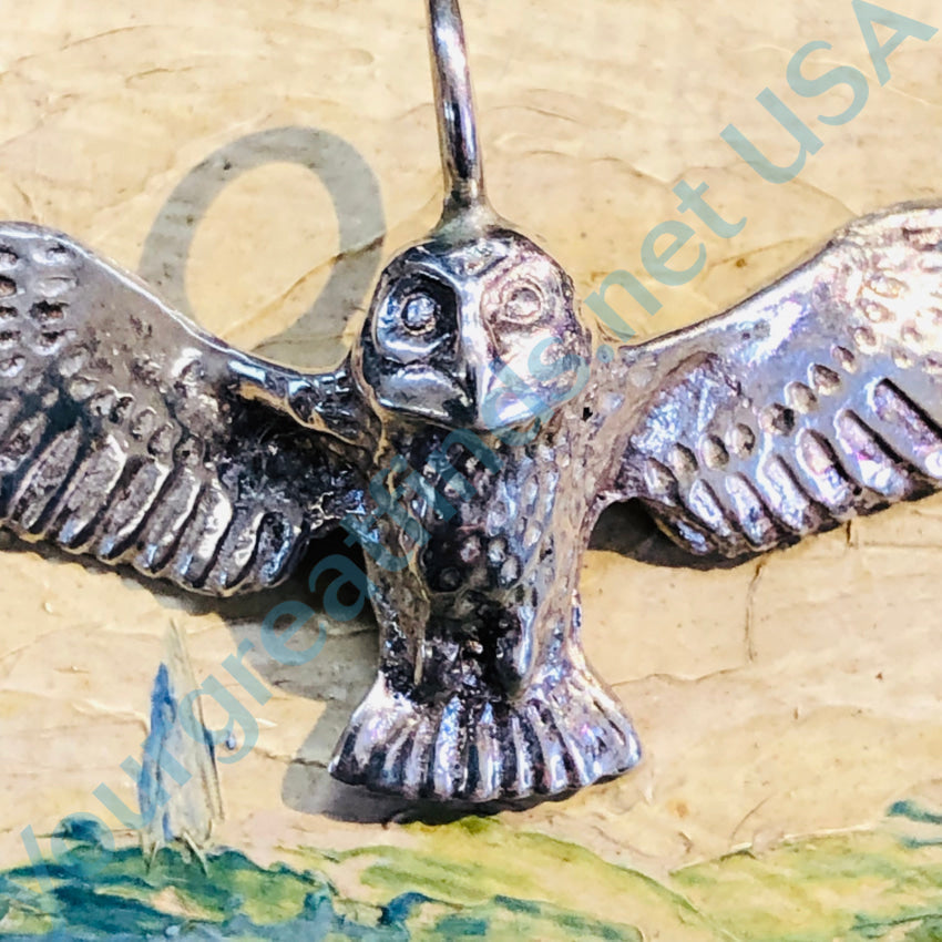 Sterling Silver Owl In Flight Pendant Pendant