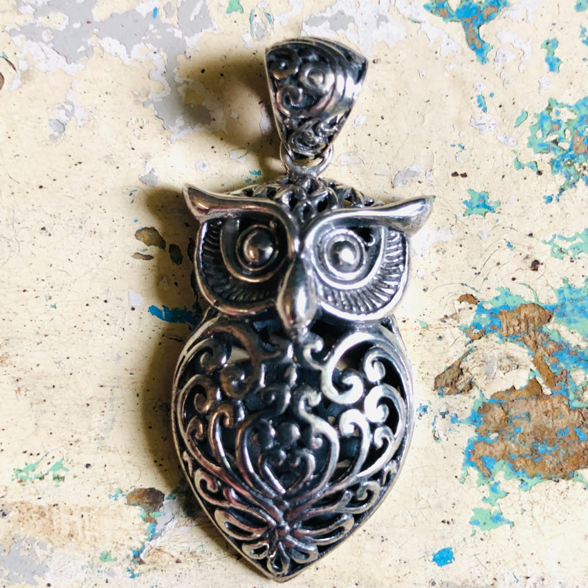 Sterling Silver Owl Pendant New Old Store Stock Pendant