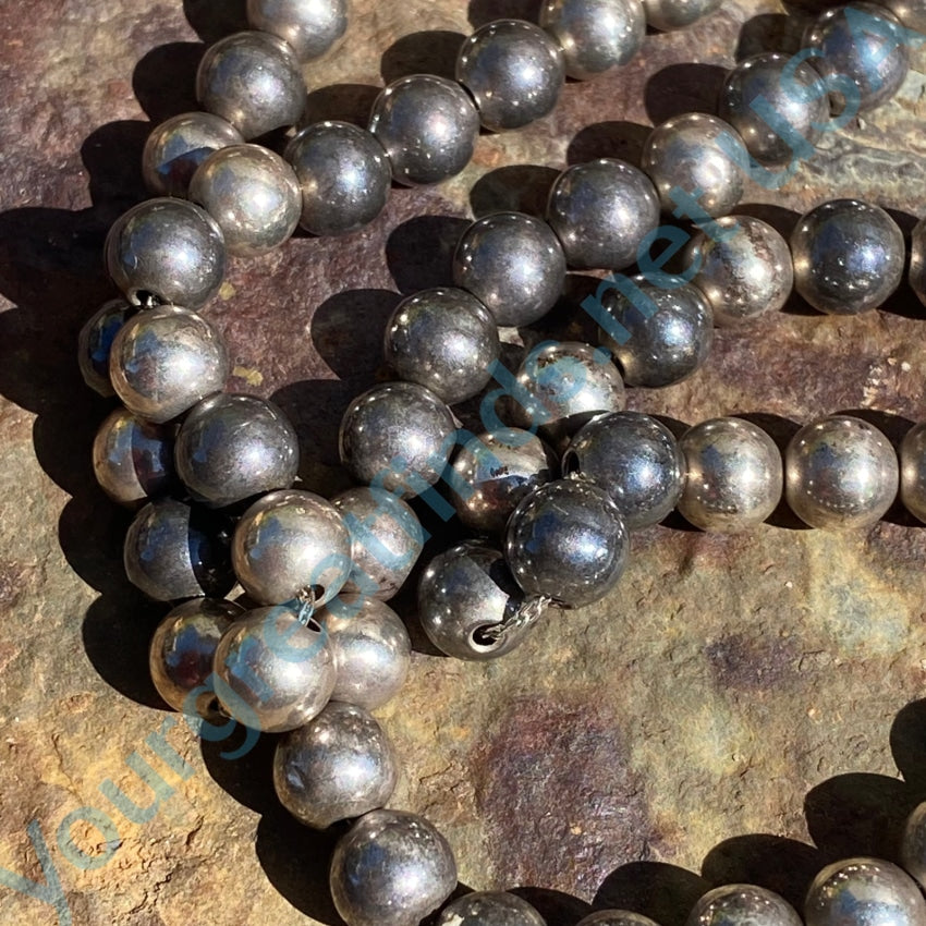 Sterling Silver Pearl Necklace Stunning Patina 25.5 Necklaces