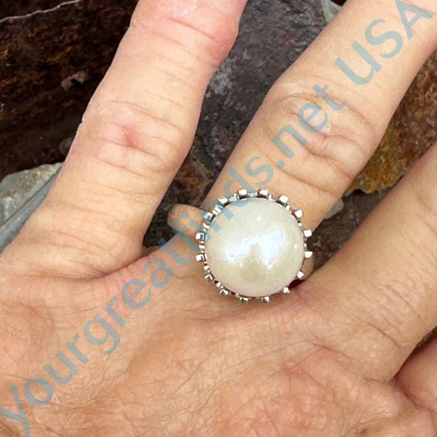 Sterling Silver Pearl Ring Size 10 Ring