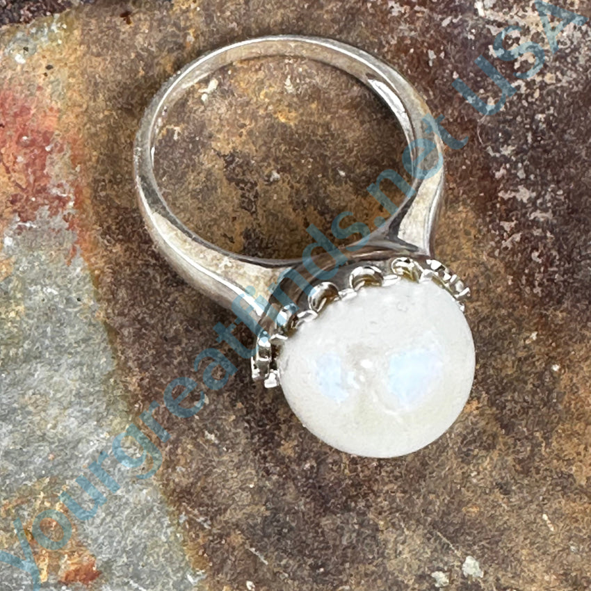 Sterling Silver Pearl Ring Size 10 Ring