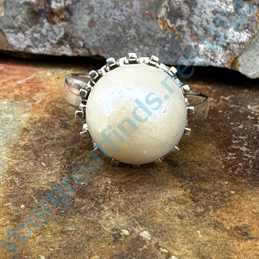 Sterling Silver Pearl Ring Size 10 Ring