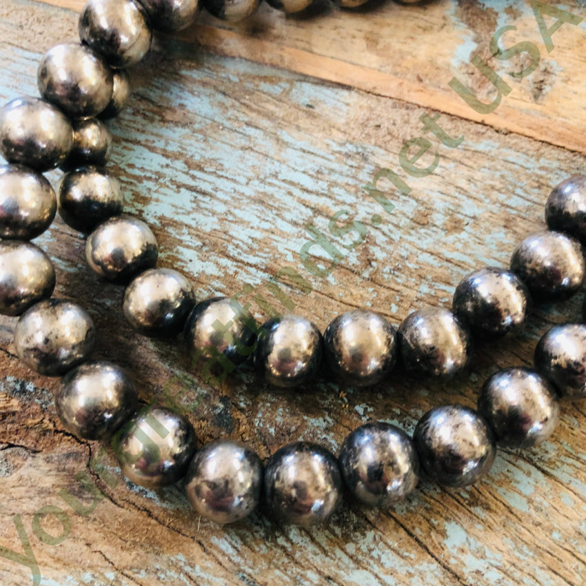 Sterling Silver Pearls Necklace 36’ Long 10.2 Mm Beads Necklace