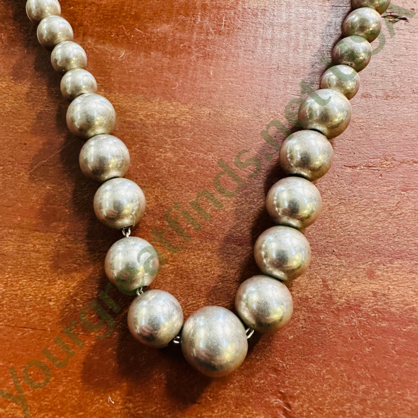 Sterling Silver Pearls Necklace Graduated Beads 24 Long Necklaces